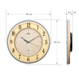 AHS558B EMBLEM Wooden Case Quiet Sweep Silent Movement Wall Clock