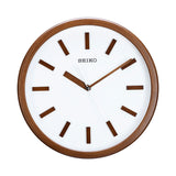 QXA681B Minimalistic White and Brown Clock