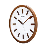 QXA681B Minimalistic White and Brown Clock