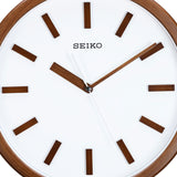 QXA681B Minimalistic White and Brown Clock