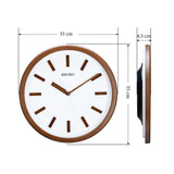 QXA681B Minimalistic White and Brown Clock