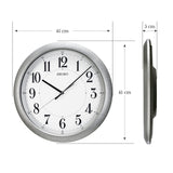 QXA754S Silver Case Wall Clock