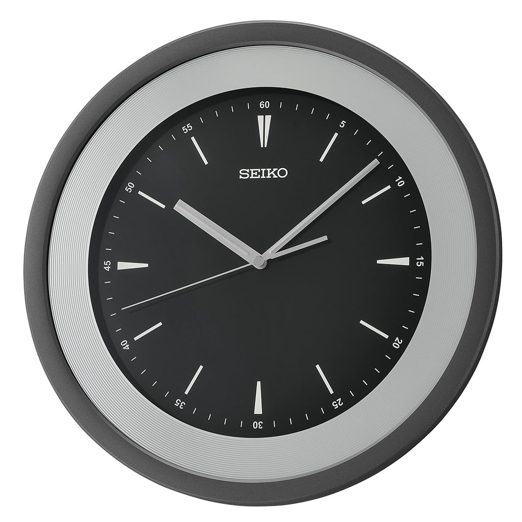QXA812S Black-White Dial Clock with Hour Marker