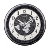 QXA825S Black & Grey World Map Clock