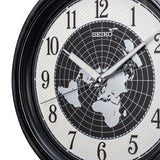 QXA825S Black & Grey World Map Clock