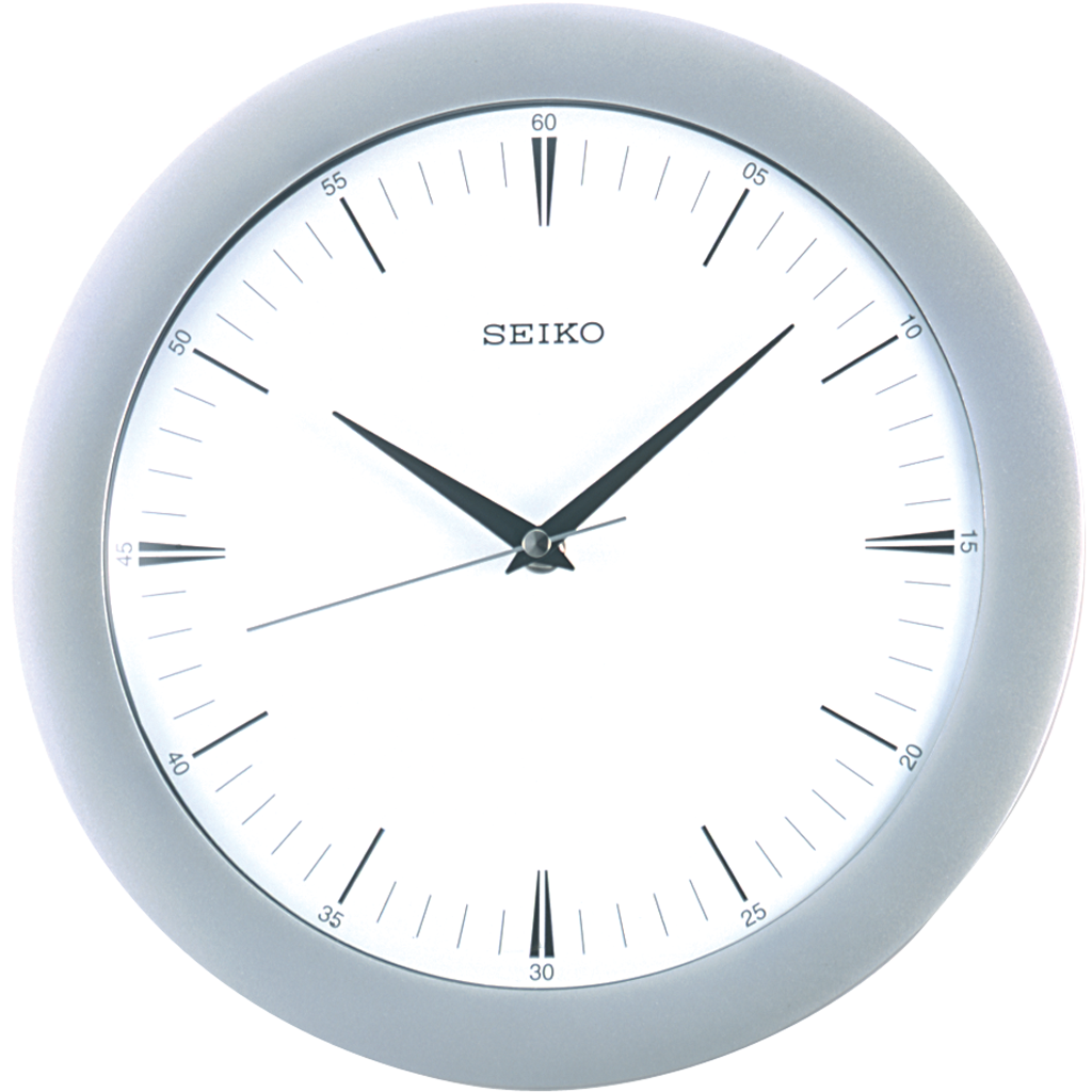 QXA137E Silver Case Wall Clock