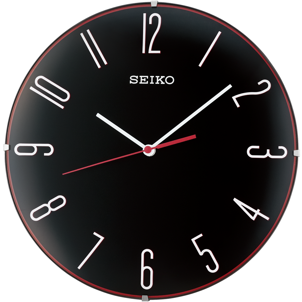 Elegant black dial with 3D numerals Seiko Clock QXA672K