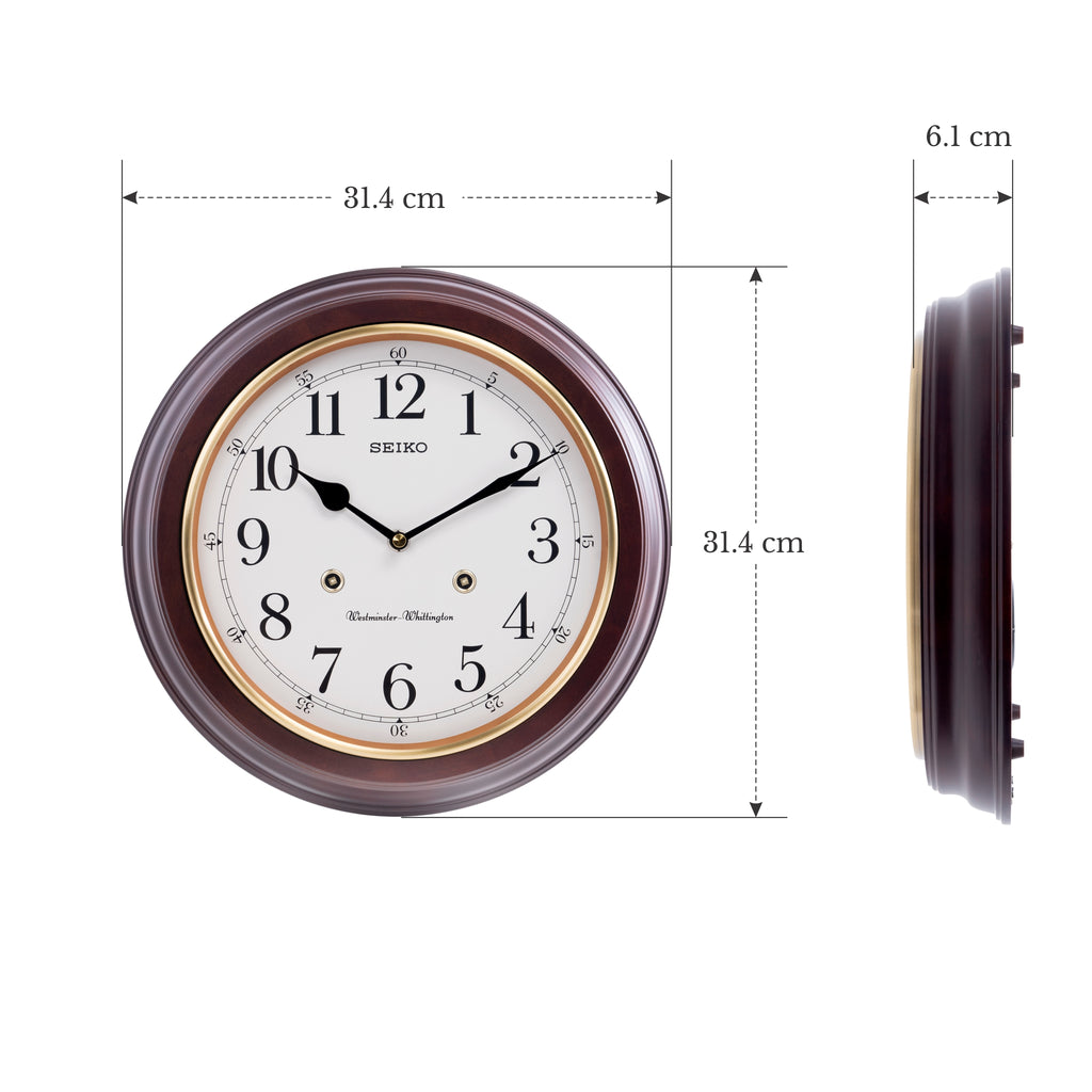 QXH202Z Alder Wood Dual Chime Musical Clock
