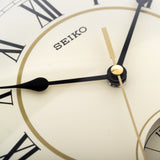 QXA494B Oak Wood Dual Time Wall Clock