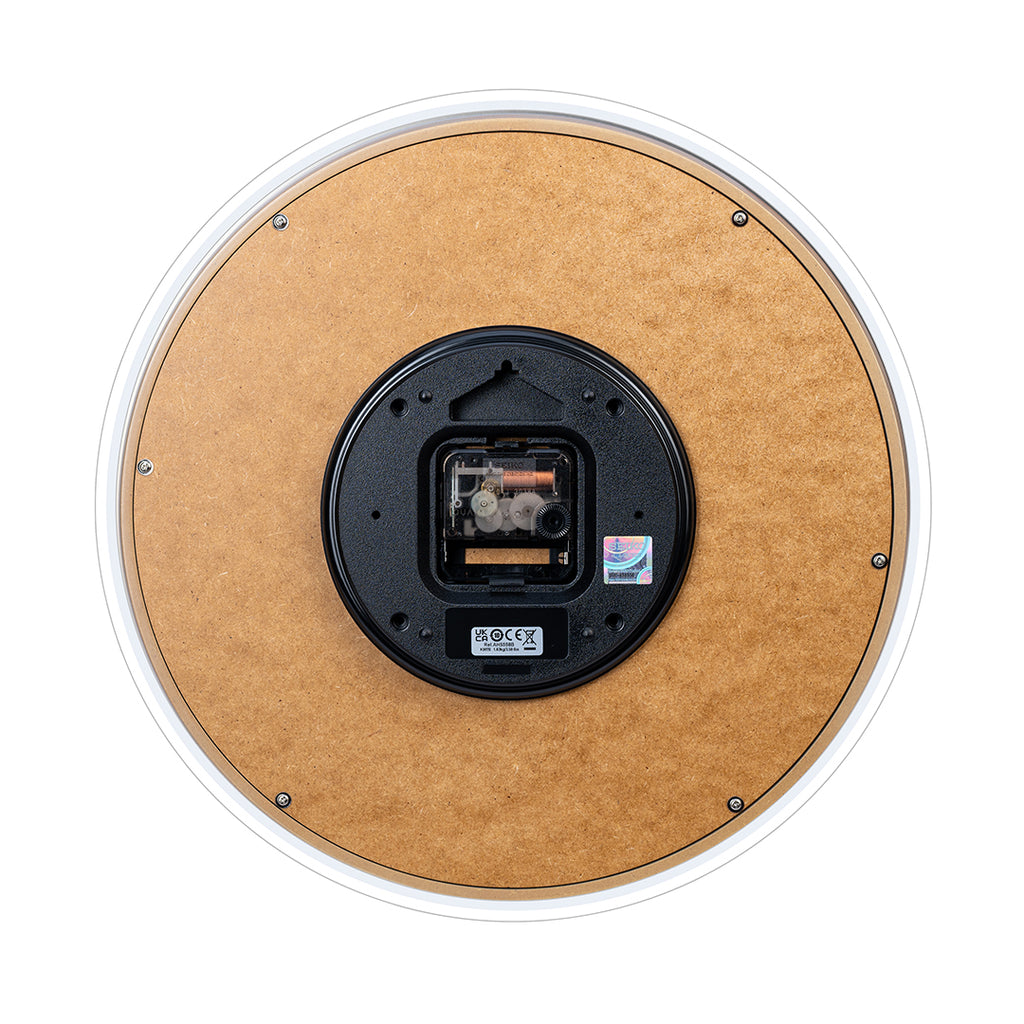 AHS558B EMBLEM Wooden Case Quiet Sweep Silent Movement Wall Clock