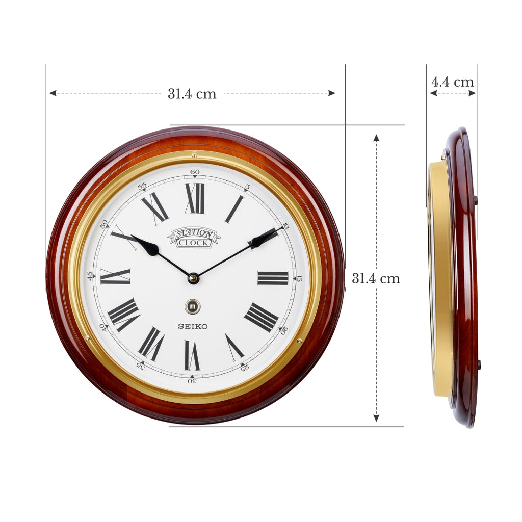 QXA143B Alder Wood Clock with Roman Numerals
