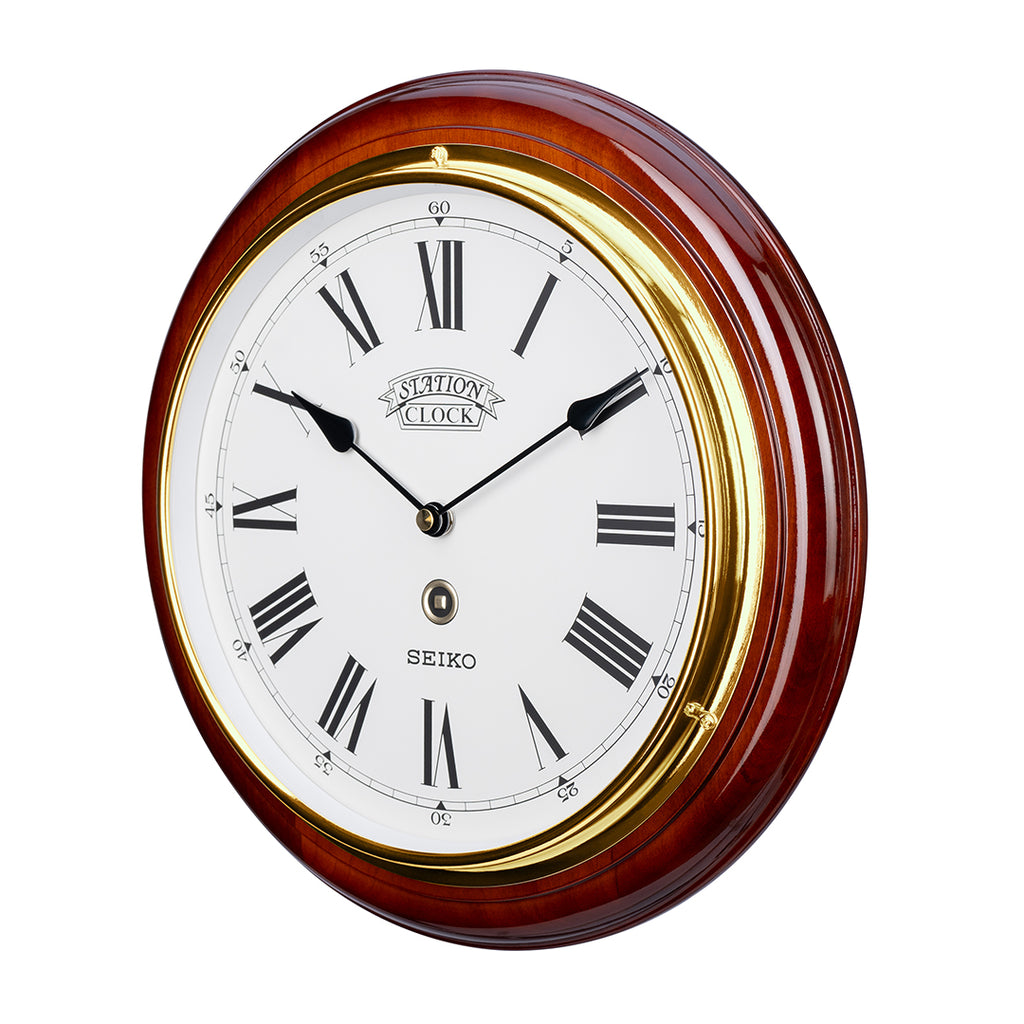 QXA143B Alder Wood Clock with Roman Numerals