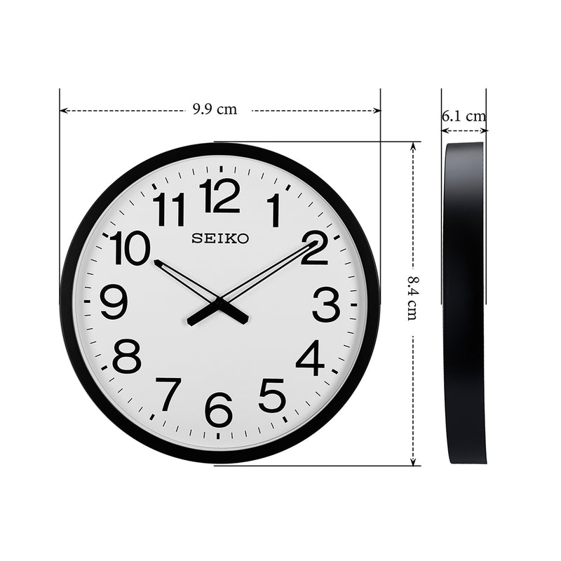 QXA563K Black Large Dial Clock