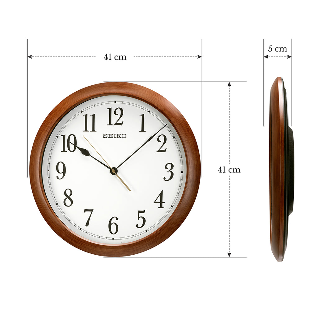 QXA598B Large Brown Case Clock With Quiet Sweep