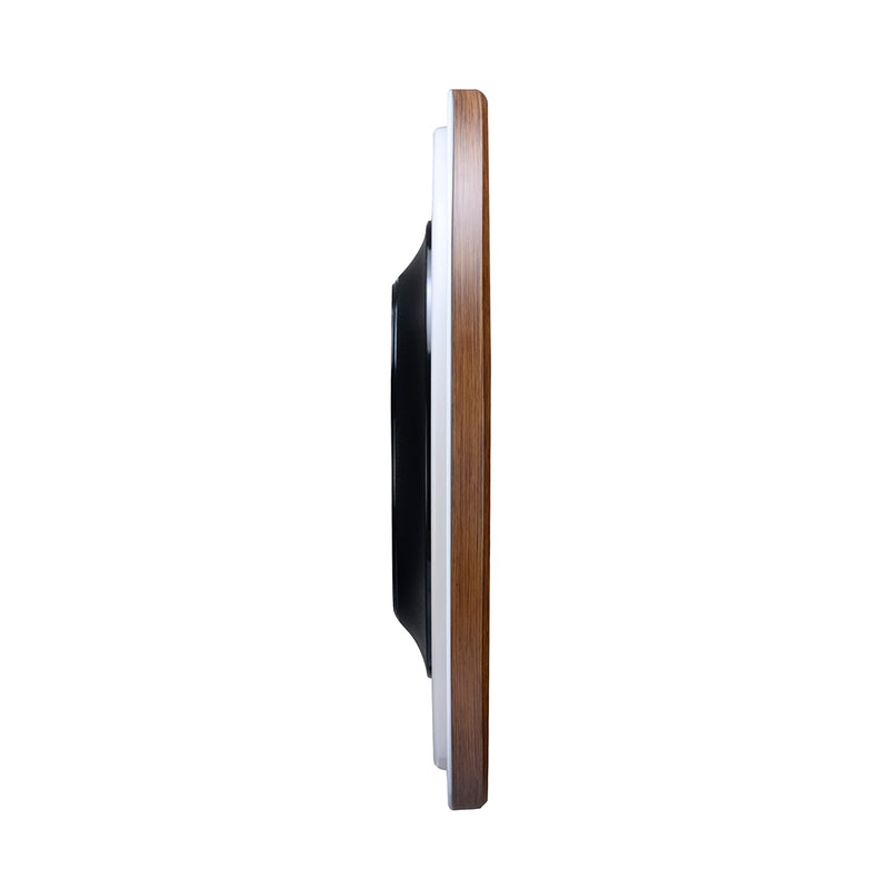 QXA681B Minimalistic White and Brown Clock