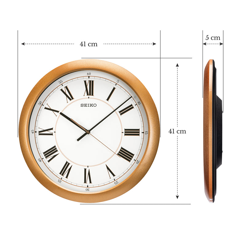 QXA754P Rose Gold Wall Clock