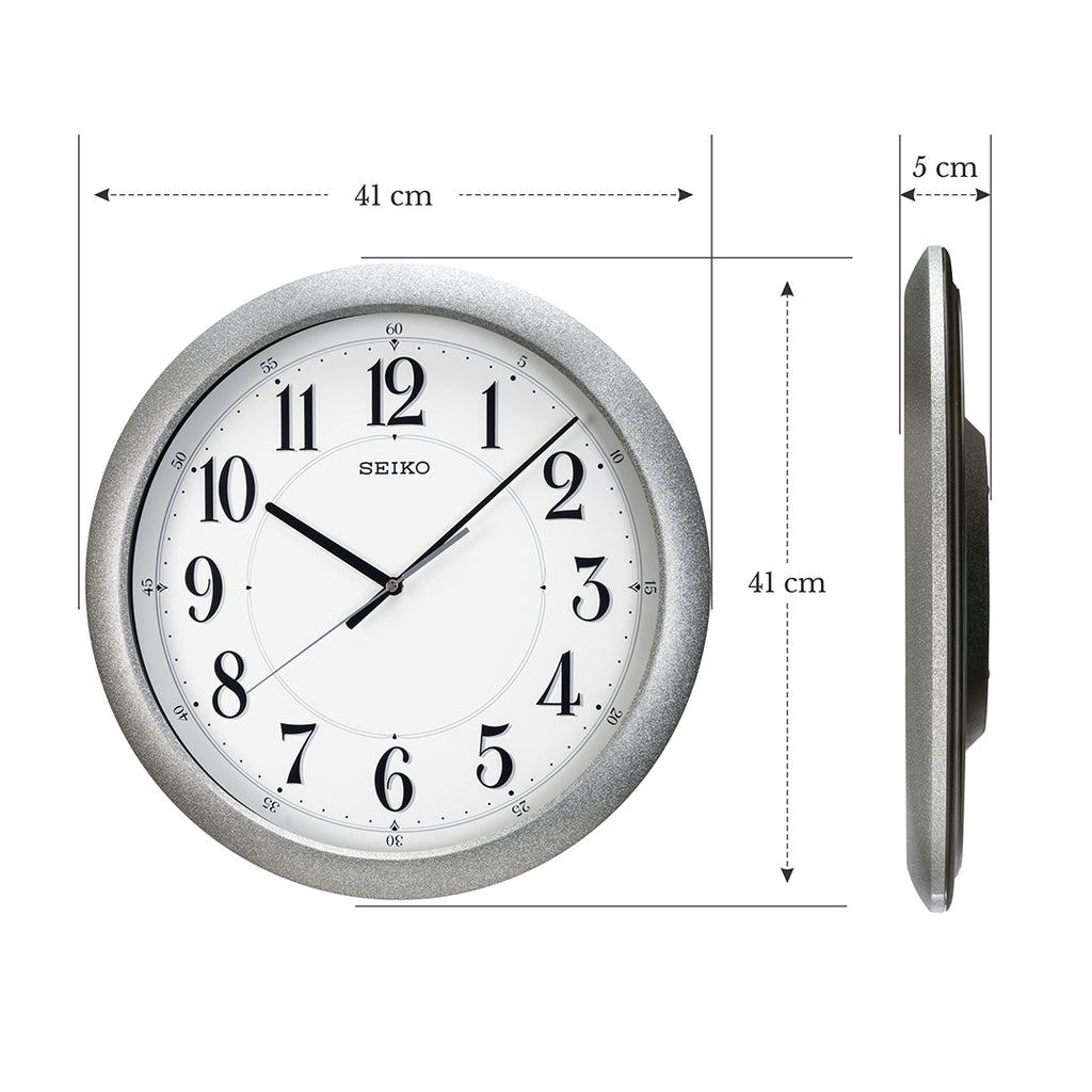 QXA754S Silver Case Wall Clock
