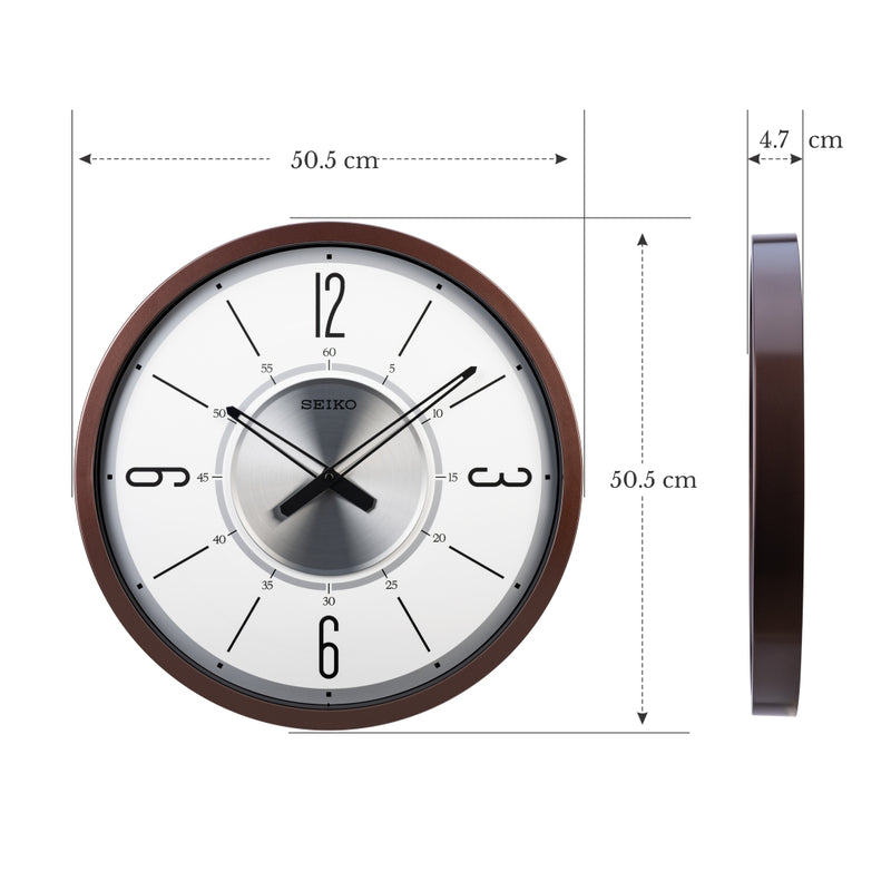 QXA759B  Brown Large Dial Decor Clock