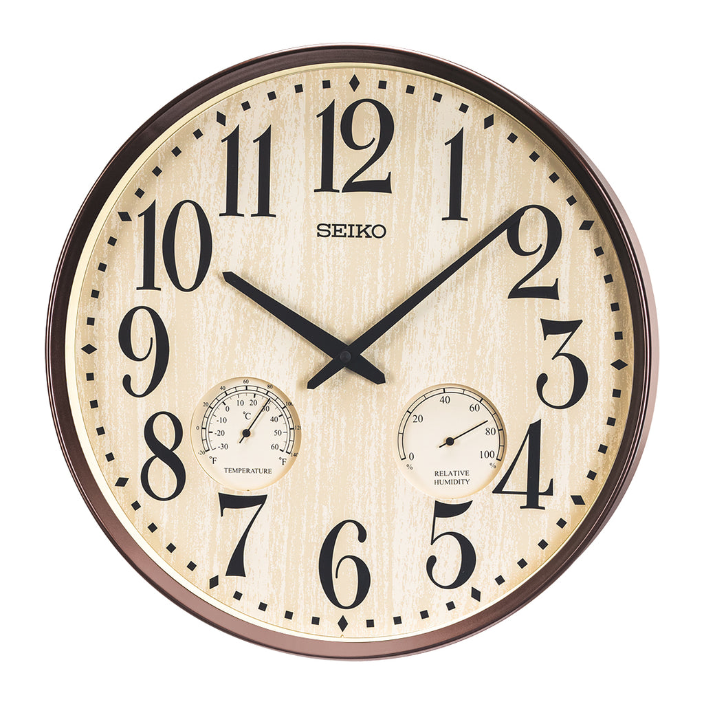 SEIKO ONLINE STORE QXA783B CONTEMPORARY CLOCK WITH HYGROMETER AND