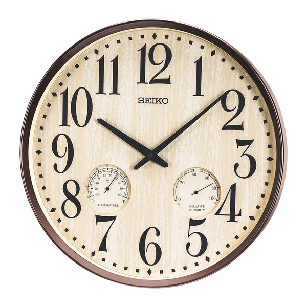 SEIKO ONLINE STORE QXA783B CONTEMPORARY CLOCK WITH HYGROMETER AND