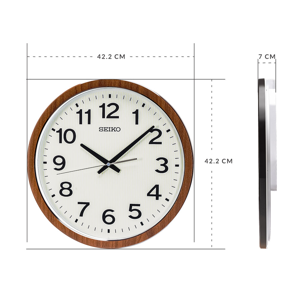 QXA799B Brown Case Wall Clock