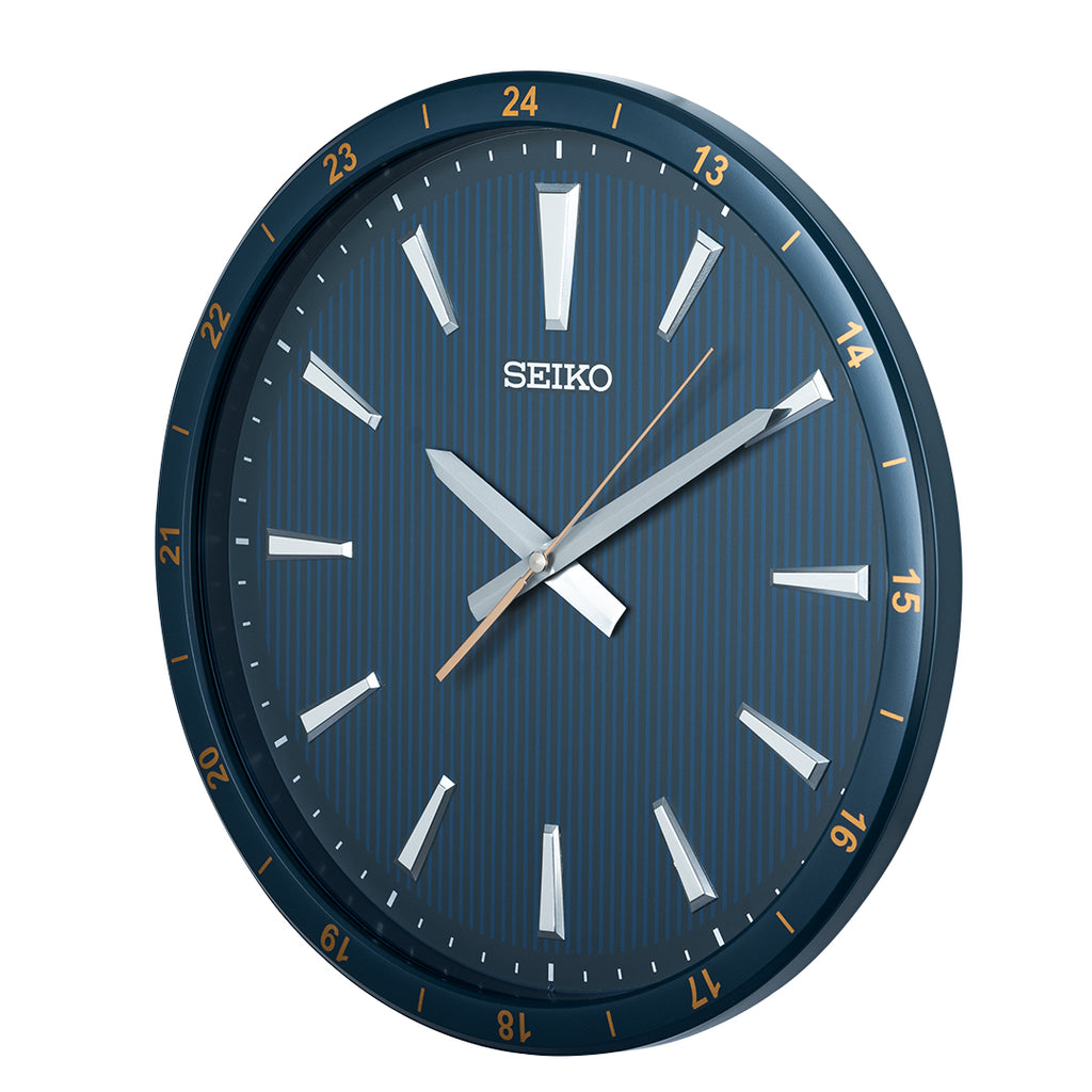 QXA802L Blue Clock with Textured Dial