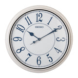 QXA801W White Clock with Blue Markers