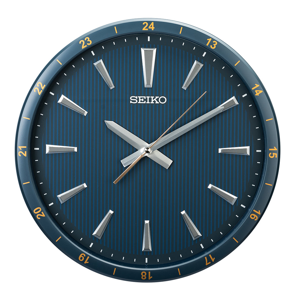 QXA802L Blue Clock with Textured Dial