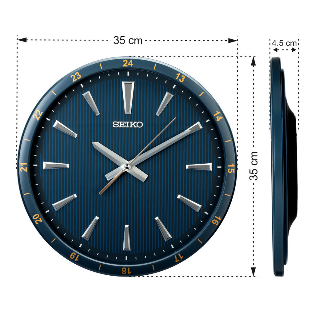 QXA802L Blue Clock with Textured Dial
