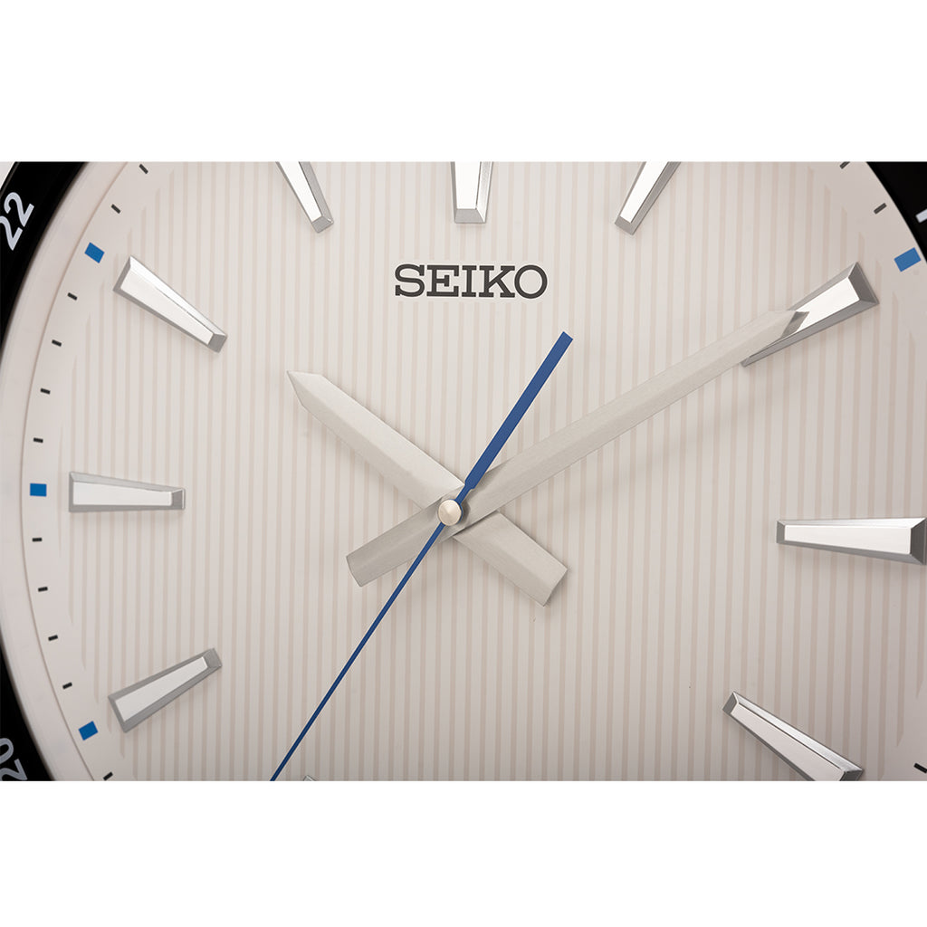 QXA802J White Clock with Textured Dial