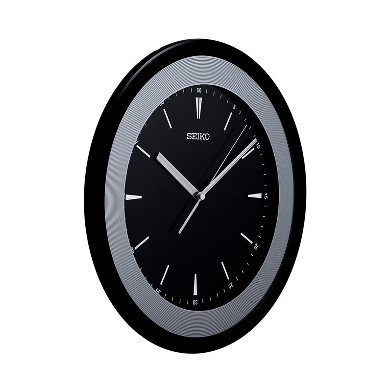 QXA812S  Black-White Dial Clock with Hour Marker