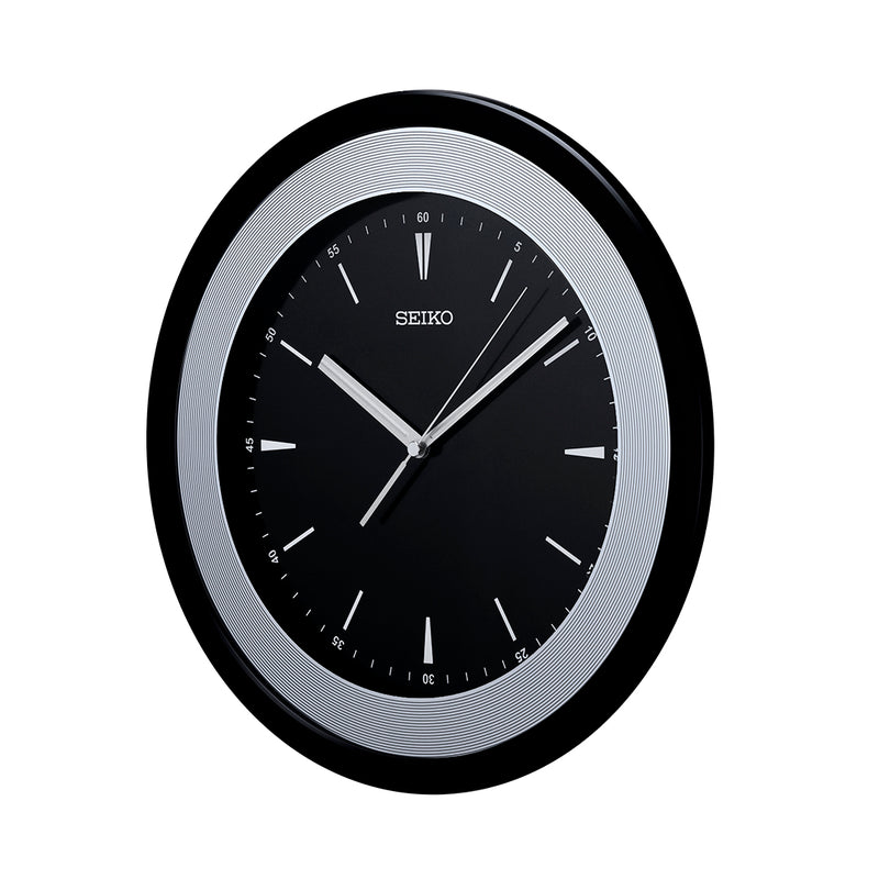 QXA812S  Black-White Dial Clock with Hour Marker