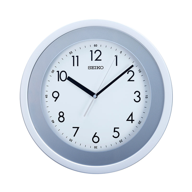 QXA812W Silver-White Dial Clock