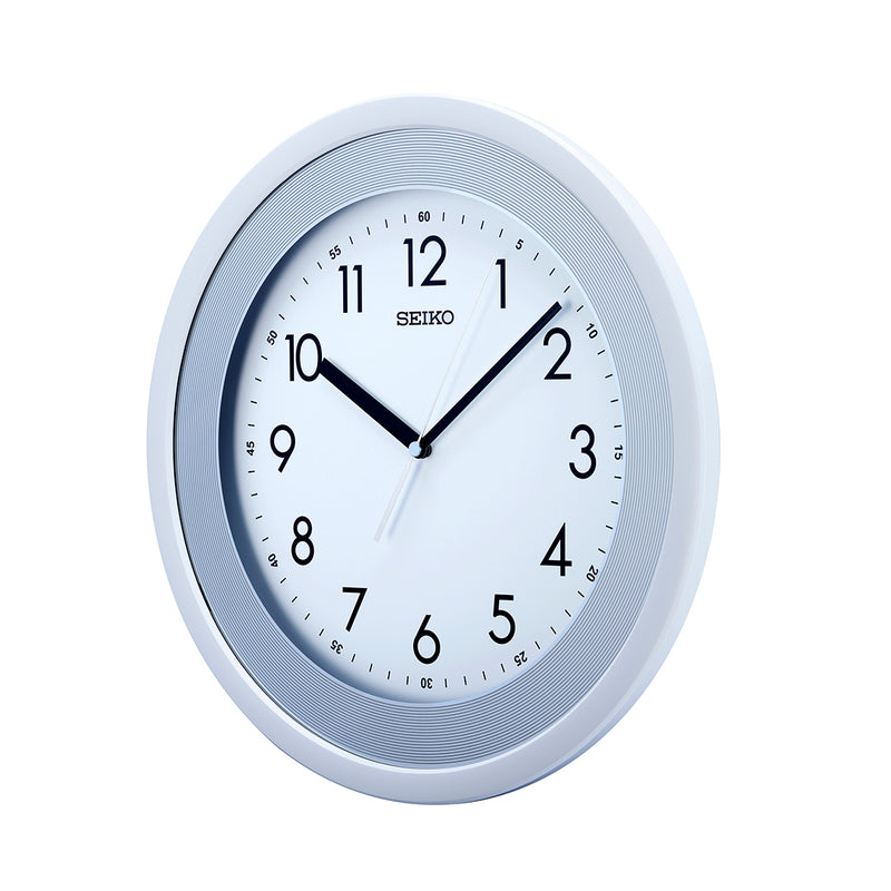 QXA812W Silver-White Dial Clock