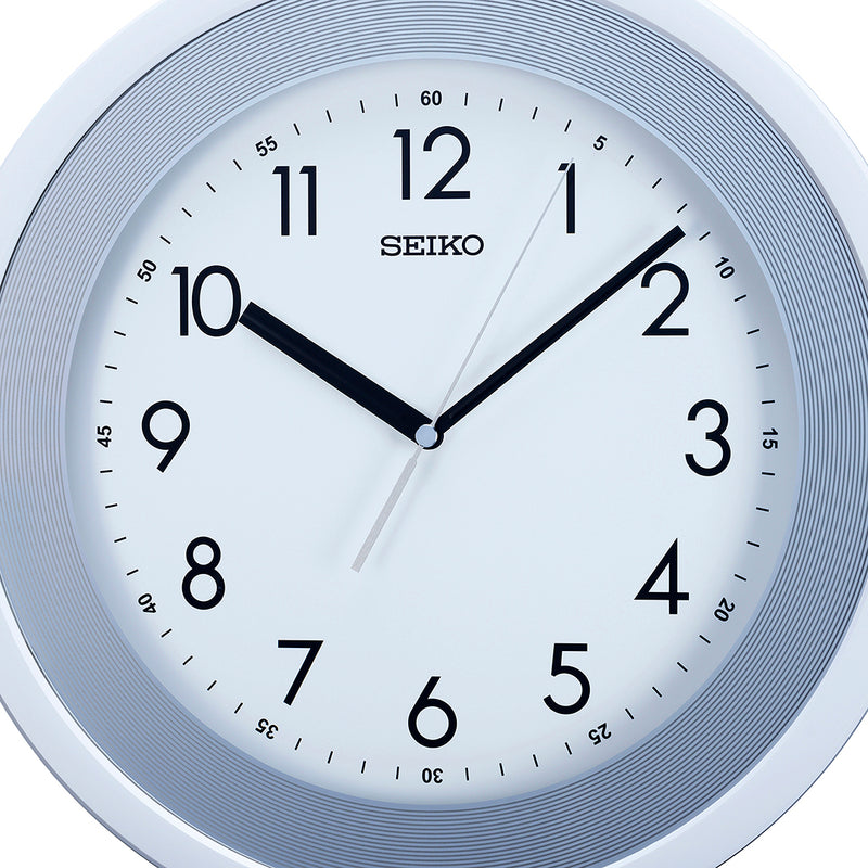QXA812W Silver-White Dial Clock