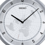 QXA814A Silver-White Dial World Map Clock