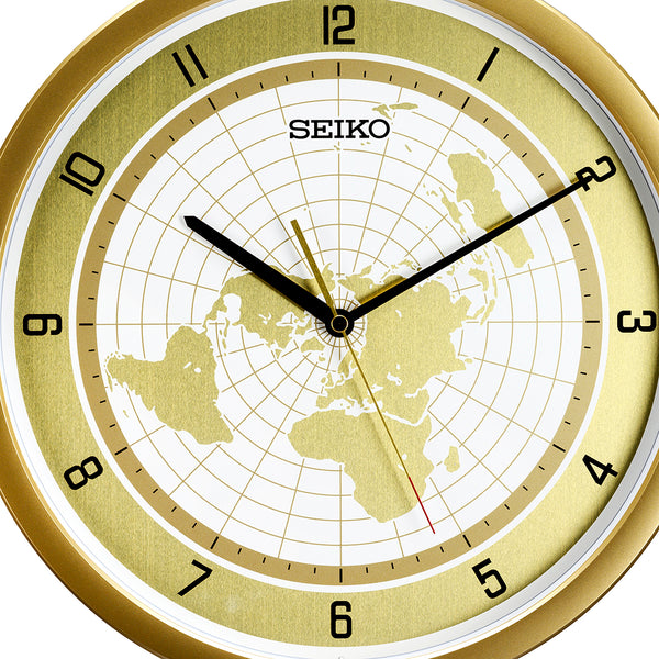 QXA814G Hazlenut Dial World Map Clock