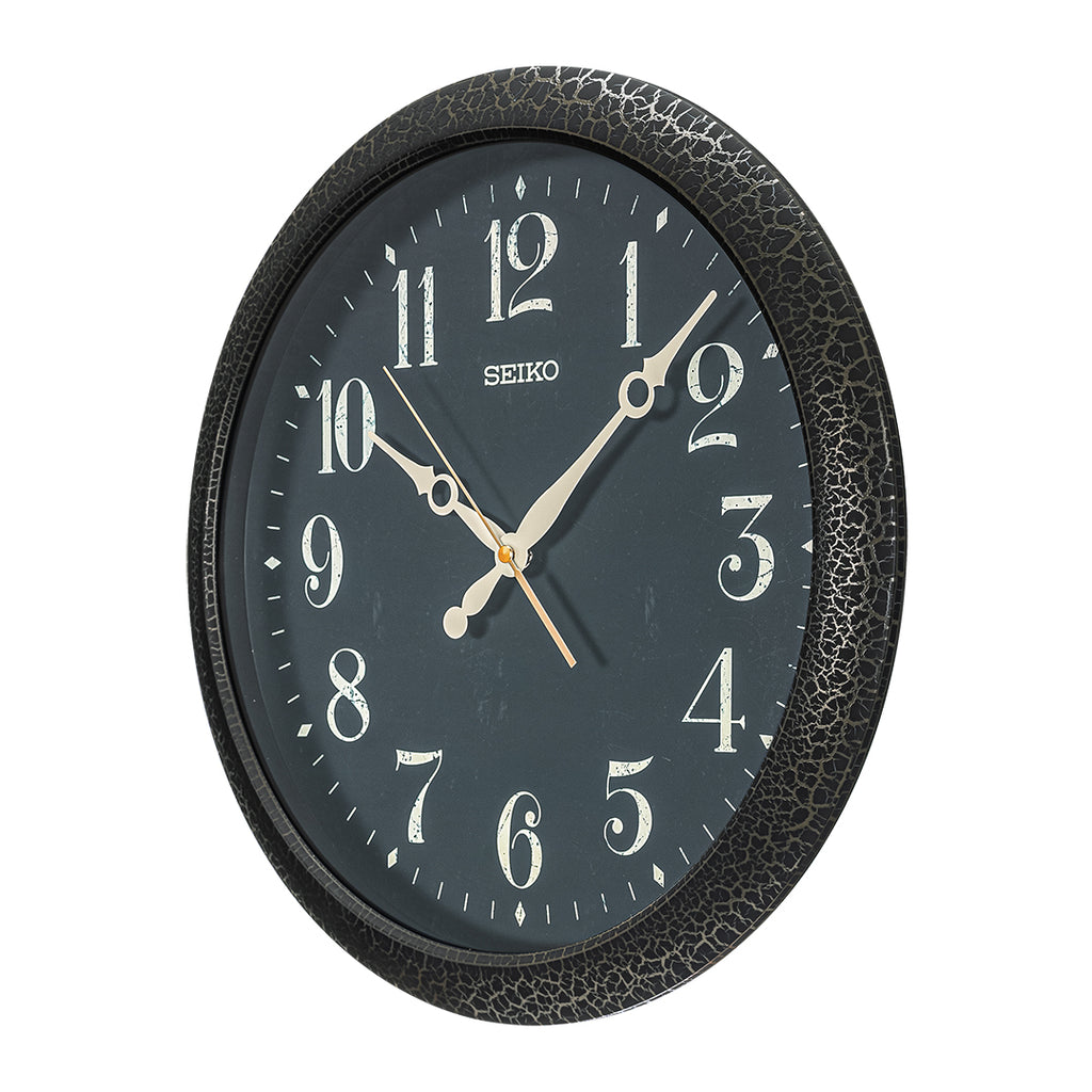QXA815K Black Contemporary Decor Clock