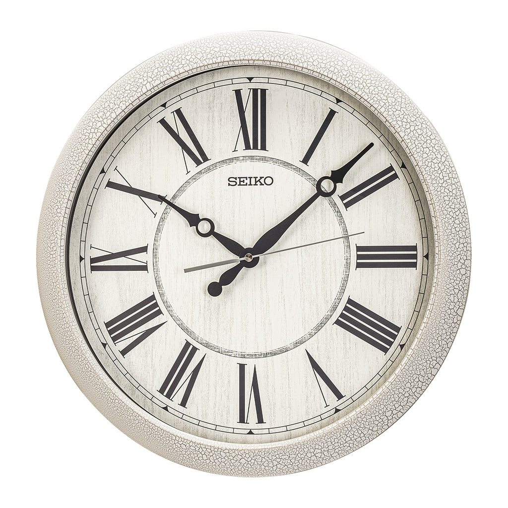 QXA815W White Contemporary Decor Clock