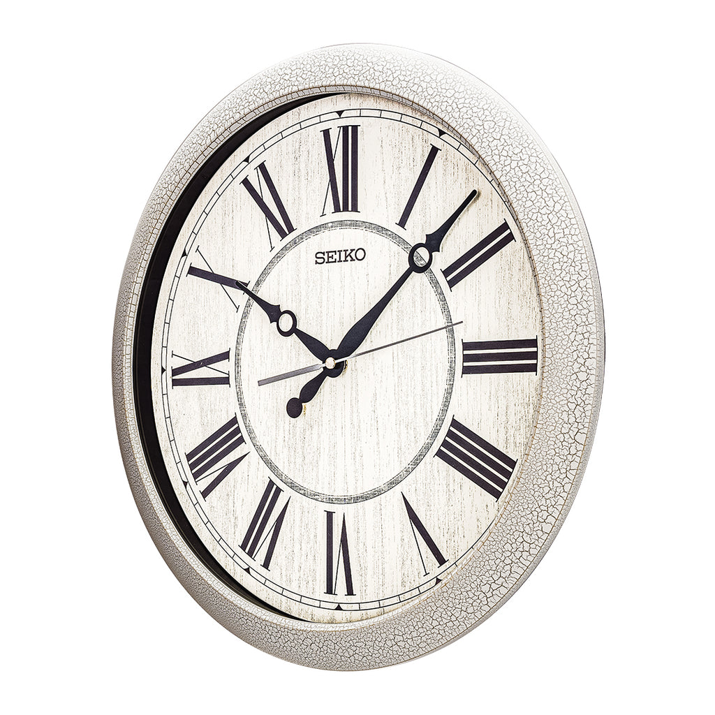 QXA815W White Contemporary Decor Clock