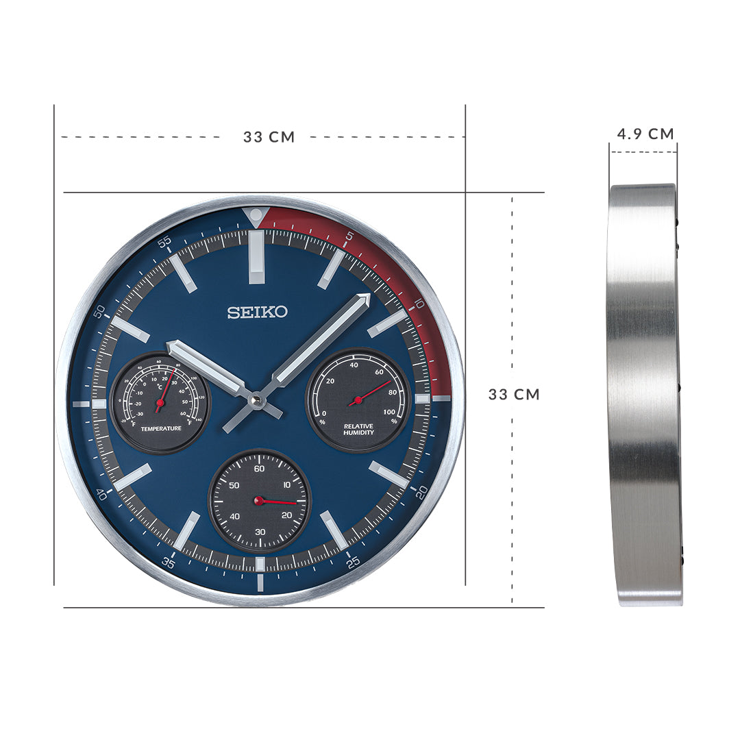 Orologio Da Parete Seiko Clocks QXA342T – Plastica Nera, Secondi Striscianti – Dimensioni 45,5 X 18,7 X 4,8 Cm