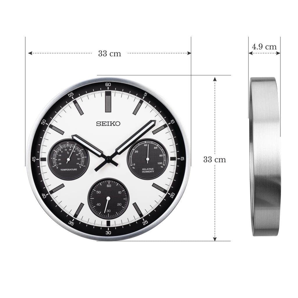 QXA823S Thermometer Hygrometer Wall Clock