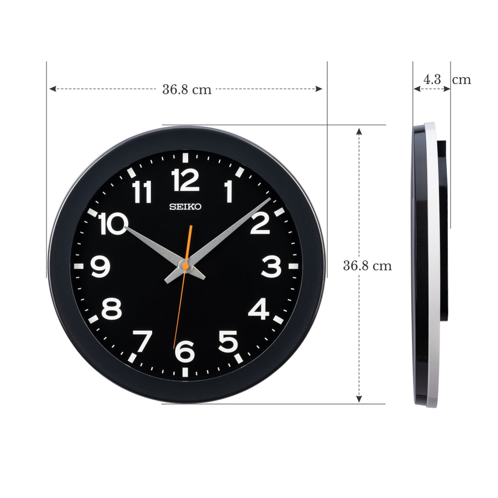 QXA835K Black Quiet Sweep Clock