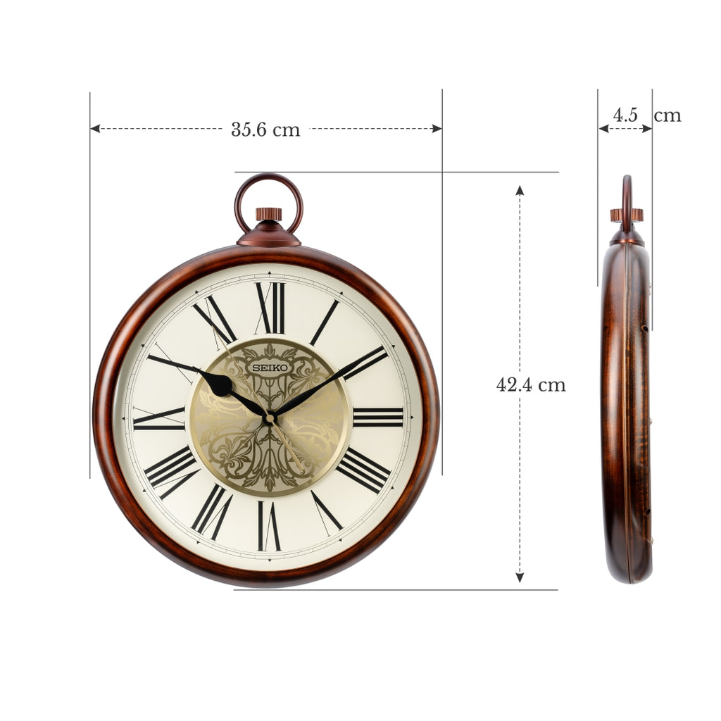 QXA837B Classic Patterned Gold Dial Clock