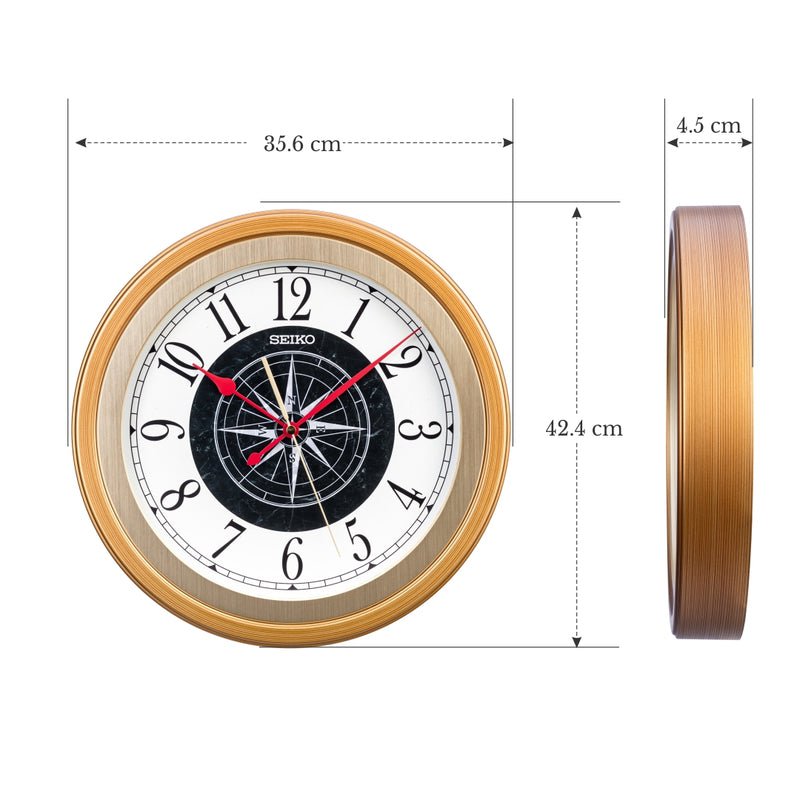 QXA844G Vintage Nautical Compass Wall Clock