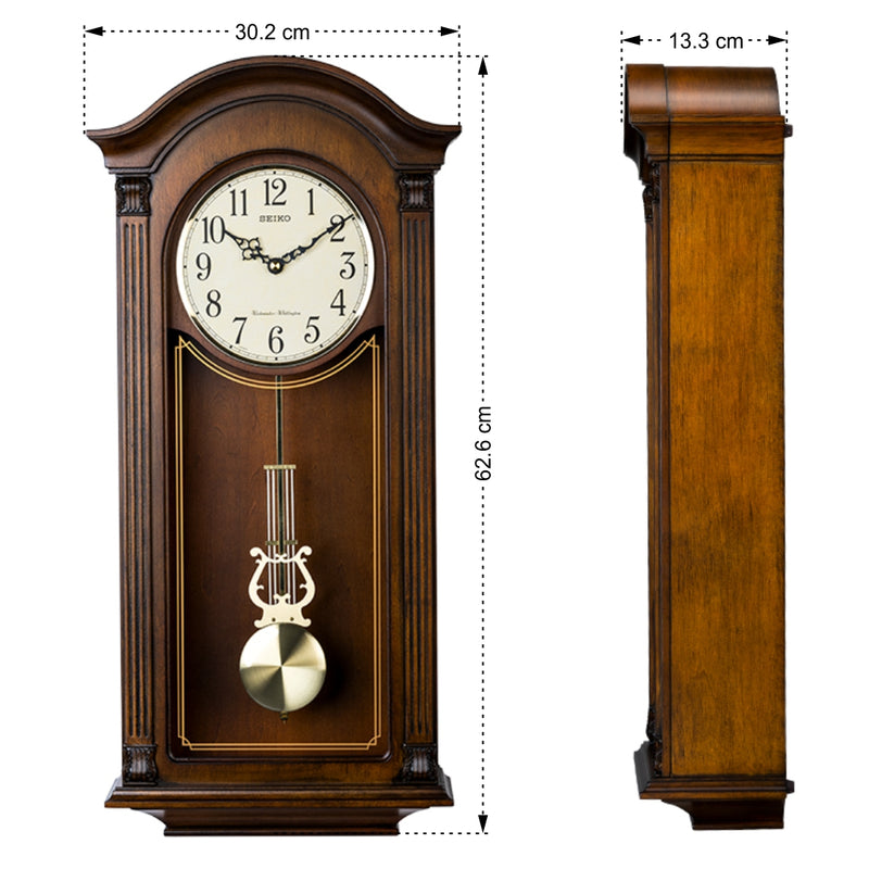 QXH066B Alder Wood Pendulum Clock