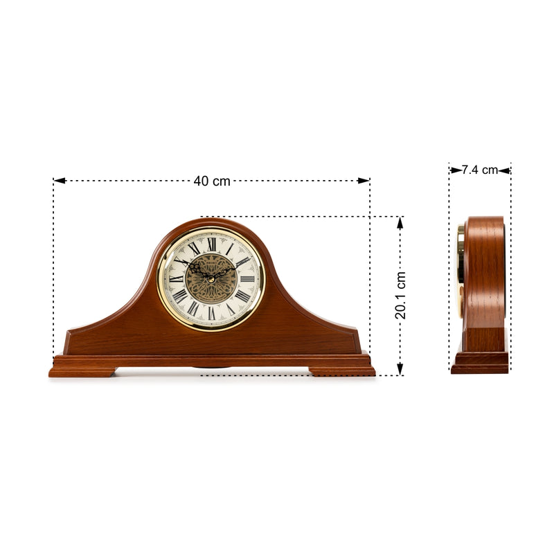 QXJ013B Classical  Oak Wood Mantel Clock