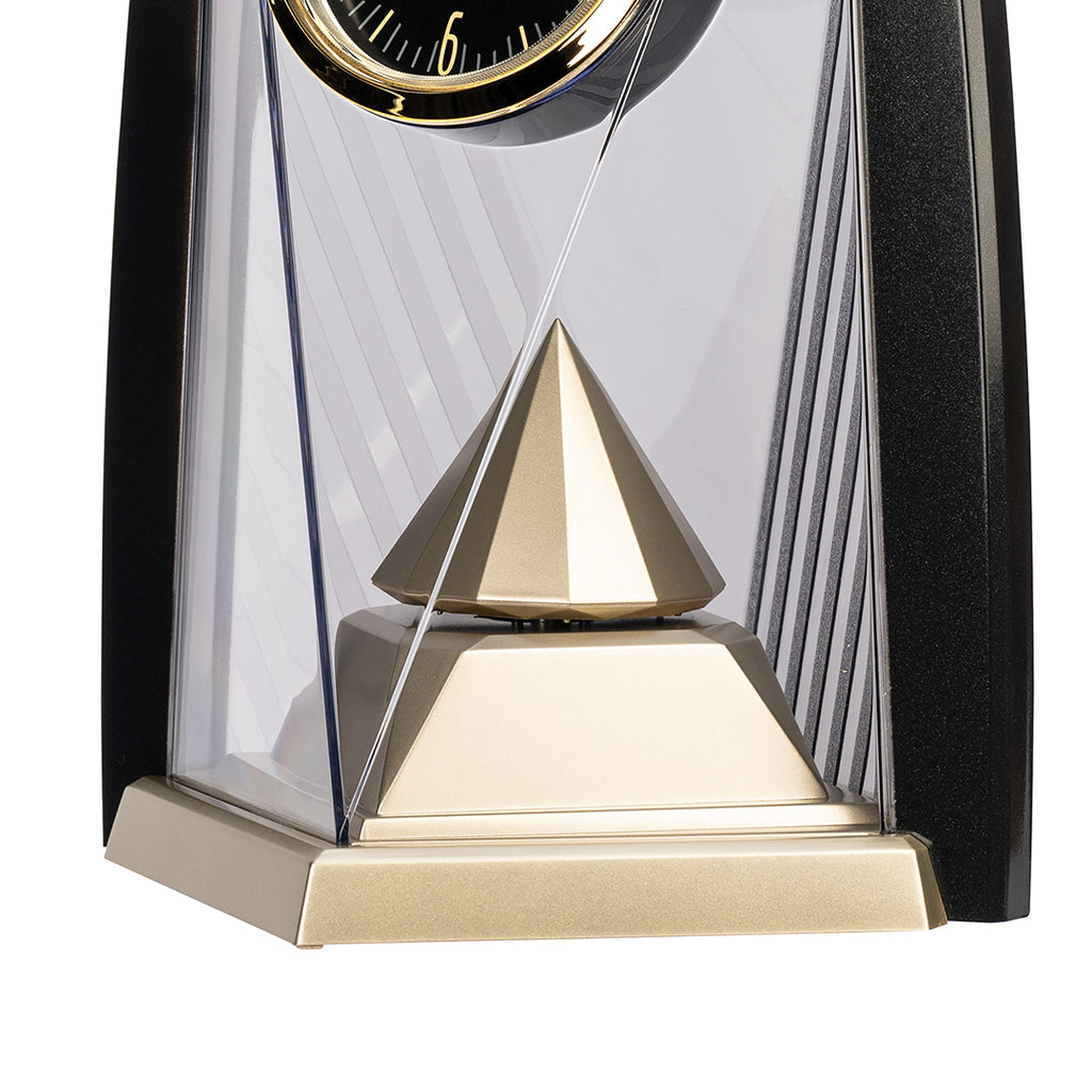 QXN234K Contemporary Black and Gold Desk Clock