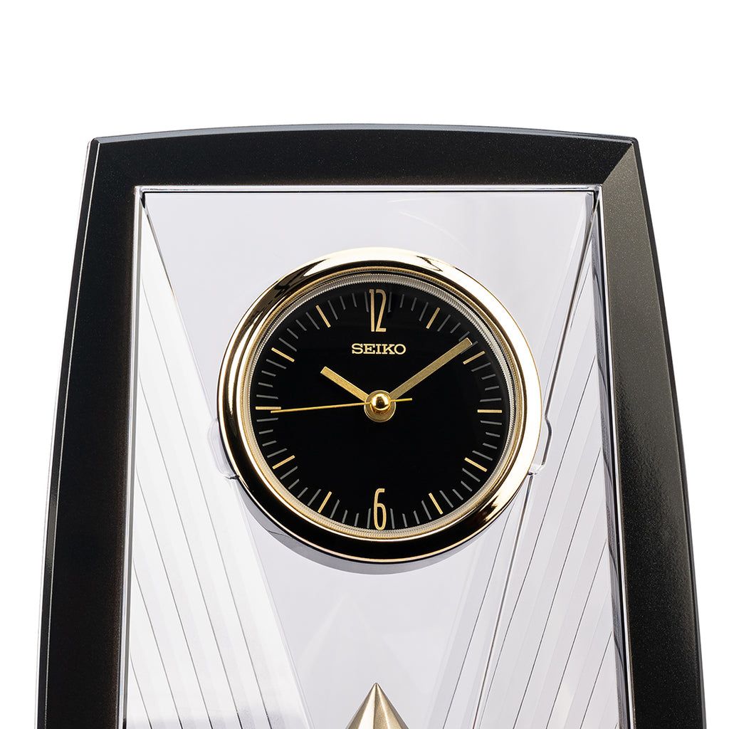 QXN234K Contemporary Black and Gold Desk Clock