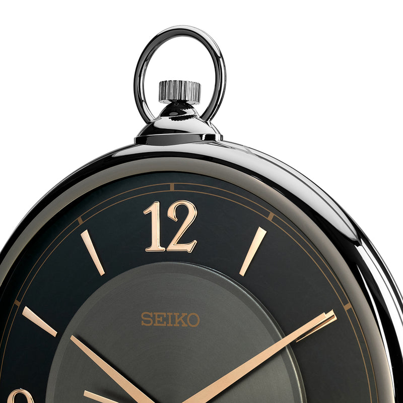 QXA843K Contemporary Black-Grey Décor Clock
